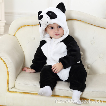 Coton Animal Mignon Panda Garçon Bébé Barboteuses À Capuche